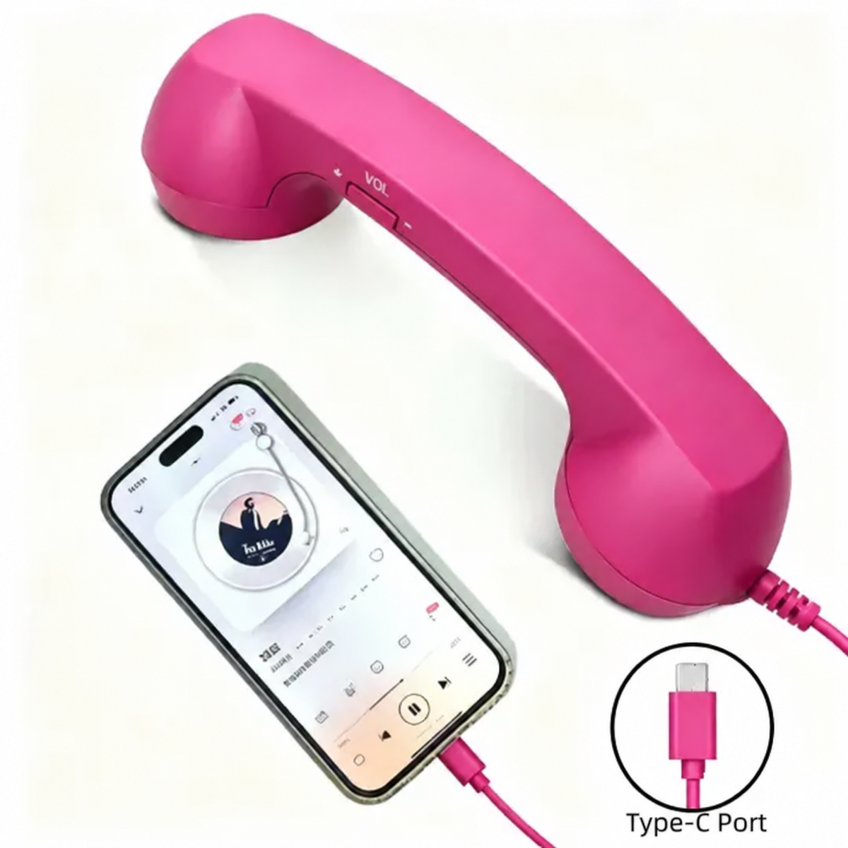 Vintage Retro USB-C Phone Handset for Smartphones