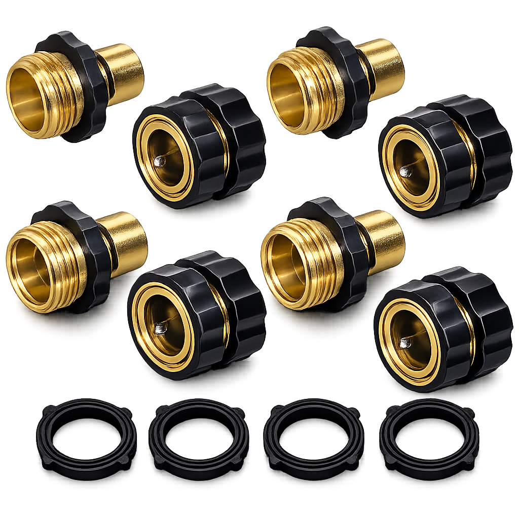 3/4" GHT Garden Hose Quick Connect Set – Leak-Resistant Male & Female Connectors