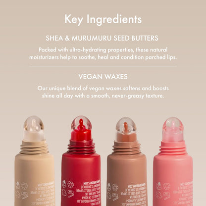 💧Sunkissed Feast Tinted Vegan Lip Butter Balm — Deeply Hydrates, Softens Dry Lips & Works as Lip Mask, Base or Gloss Topper
