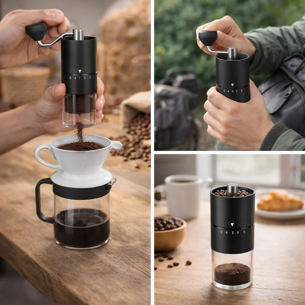 Manual Coffee Grinder - Adjustable Ceramic Burr for Fresh Coffee Anywhere