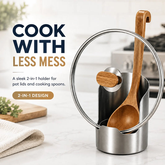 Stainless Steel Kitchen Utensil Holder – Durable Rust-Resistant Countertop Organizer