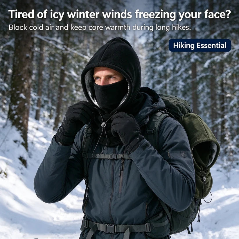 Warm Balaclava with Adjustable Drawstring – Face and Neck Protection