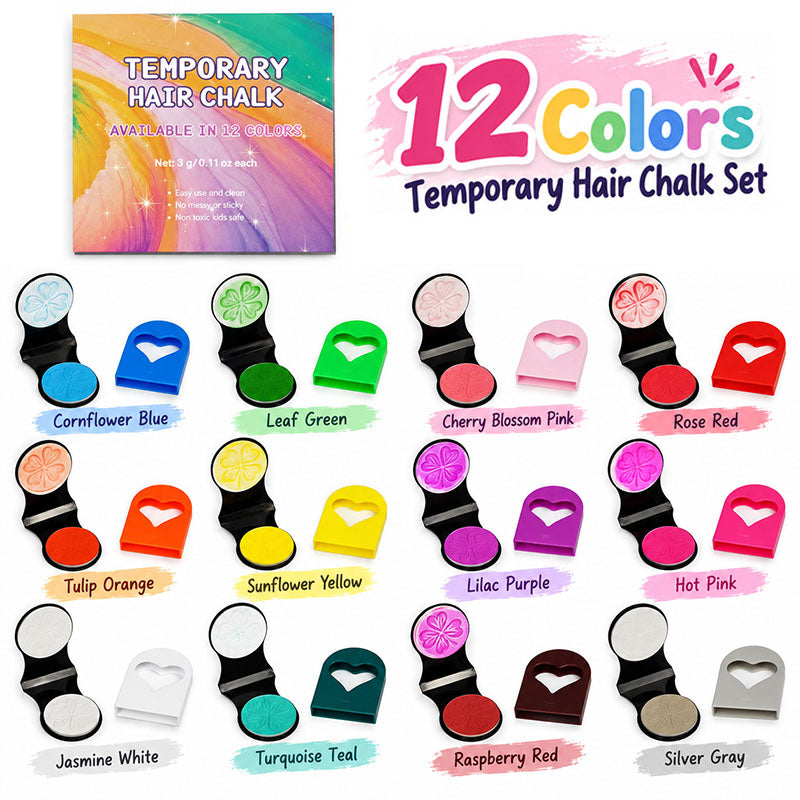 12-Color Hair Chalk Set