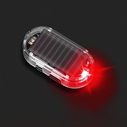 Solar Powered Fake Car Alarm Light, Auto Light Sensor LED Simulated Security Warning Flashing Light