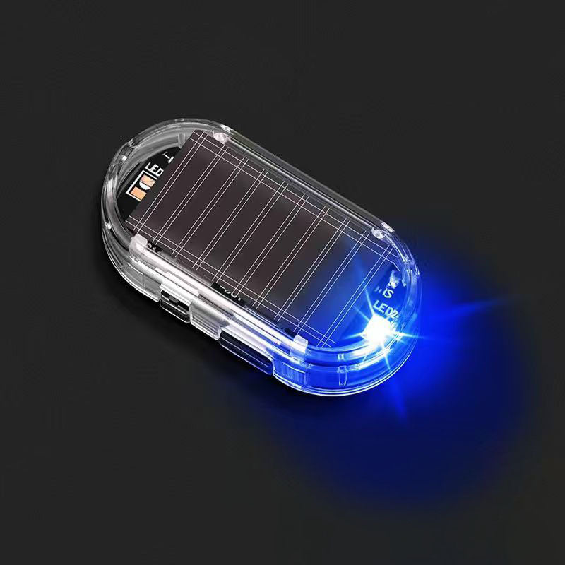 Solar Powered Fake Car Alarm Light, Auto Light Sensor LED Simulated Security Warning Flashing Light