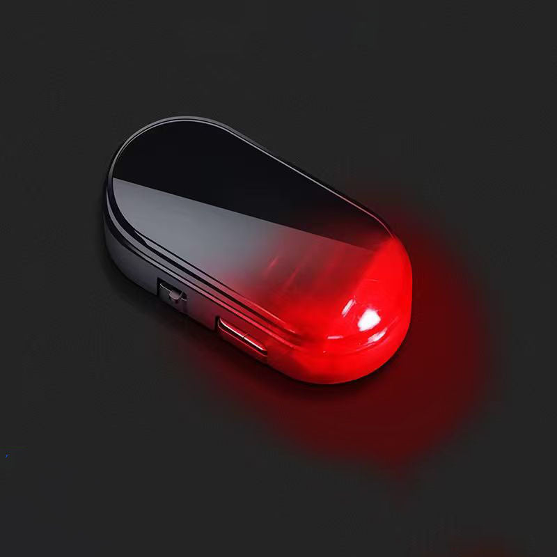 Solar Powered Fake Car Alarm Light, Auto Light Sensor LED Simulated Security Warning Flashing Light