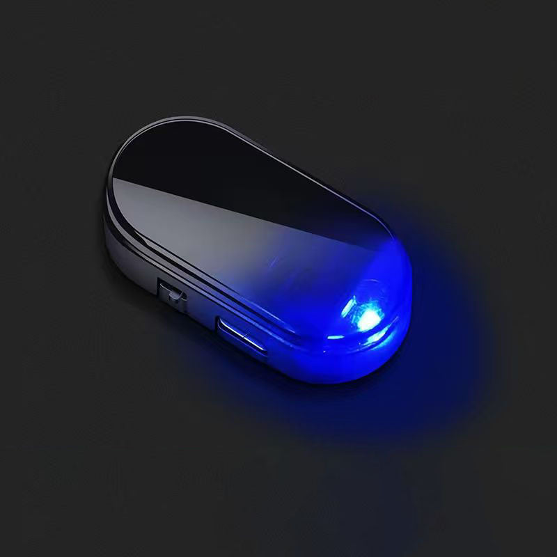 Solar Powered Fake Car Alarm Light, Auto Light Sensor LED Simulated Security Warning Flashing Light