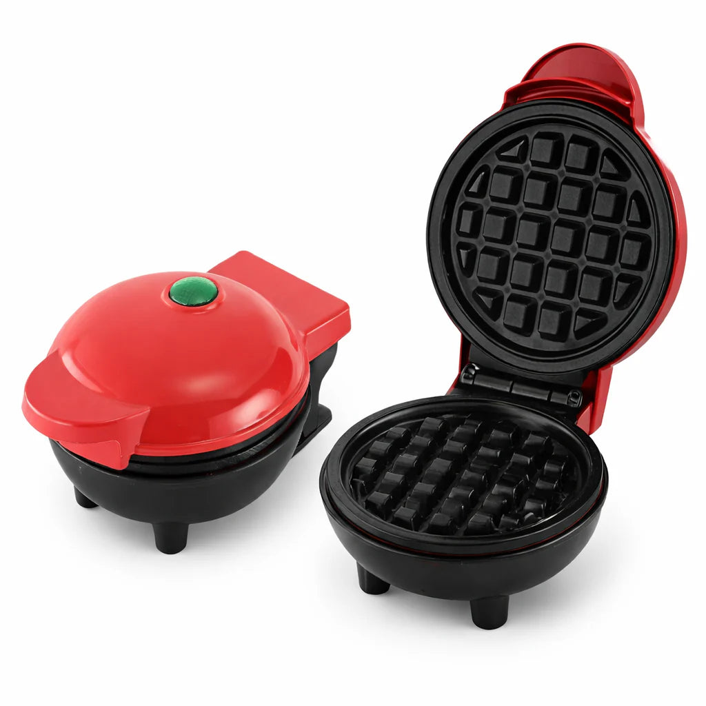 Mini Waffle Maker (4") – Non-Stick Single-Serve Waffle Iron for Quick Breakfast