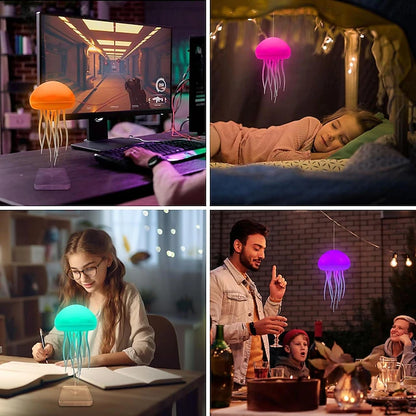 Smart Jellyfish Night Light with Voice Control, Animated Tentacles, and Color-Changing Glow🪼