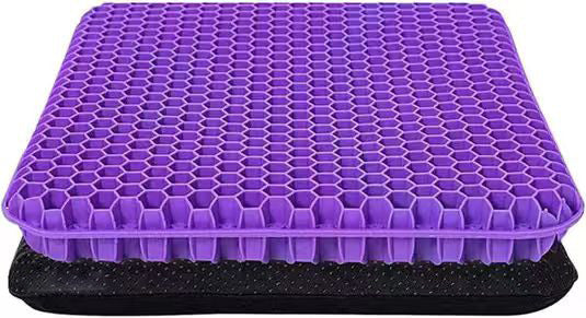 Gel Seat Cushion for Long Sitting, Double Thick Office Desk Home Wheelchair Seat Cushions for Back Hip Sciatica Tailbone Pain Sore Pressure Relief, Gel Cooling Game Chair Pads for Car Truck Driver