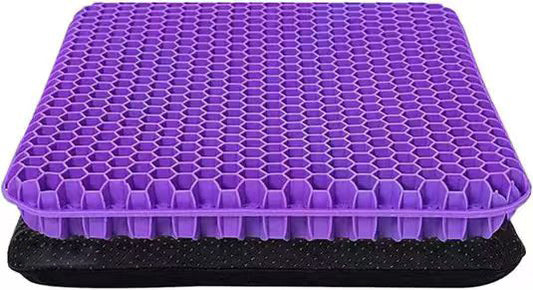 Gel Seat Cushion for Long Sitting, Double Thick Office Desk Home Wheelchair Seat Cushions for Back Hip Sciatica Tailbone Pain Sore Pressure Relief, Gel Cooling Game Chair Pads for Car Truck Driver