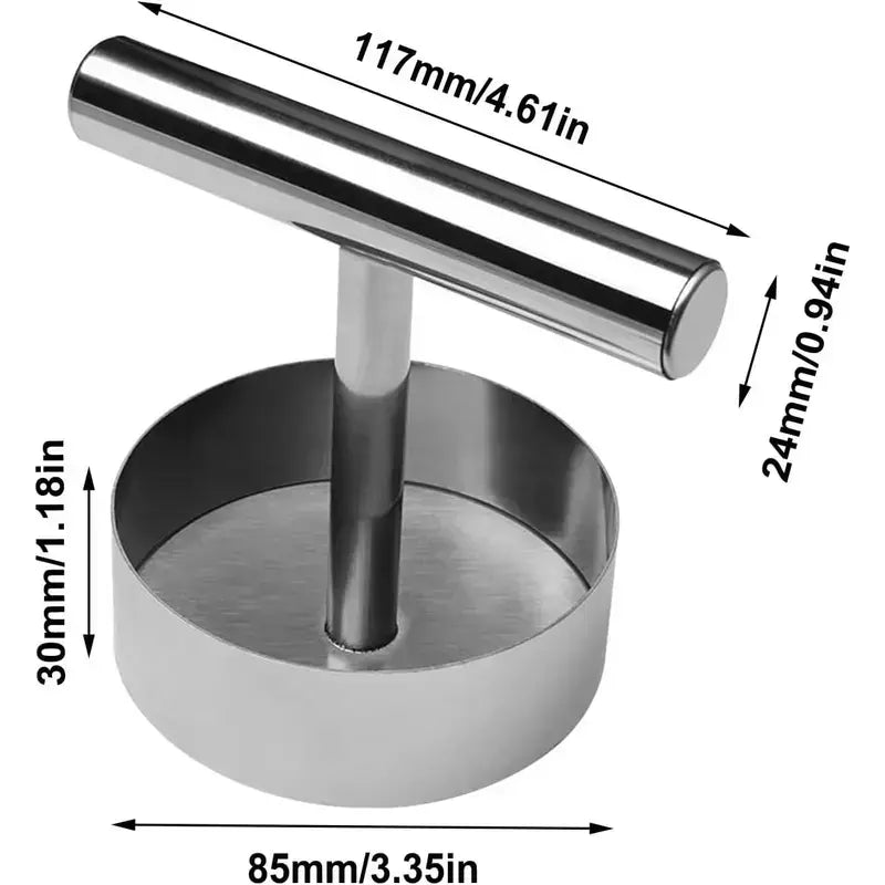 Stainless Steel Burger Patty Press – Uniform Patties Made Easy