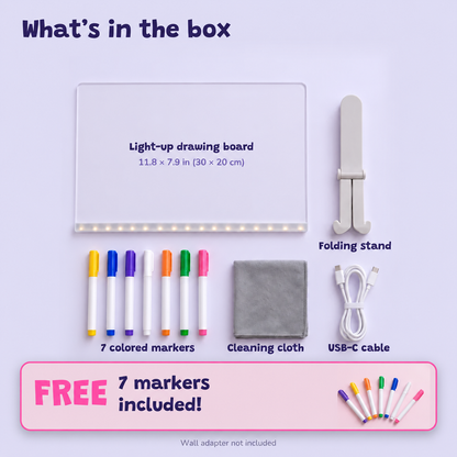 Light-up LED drawing board for kids