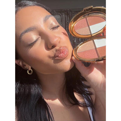 ✨Best Glow Draped Highlight & Blush Palette - 4 Dreamy Shades for Radiant Skin | Cruelty Free, Made in Korea🌸