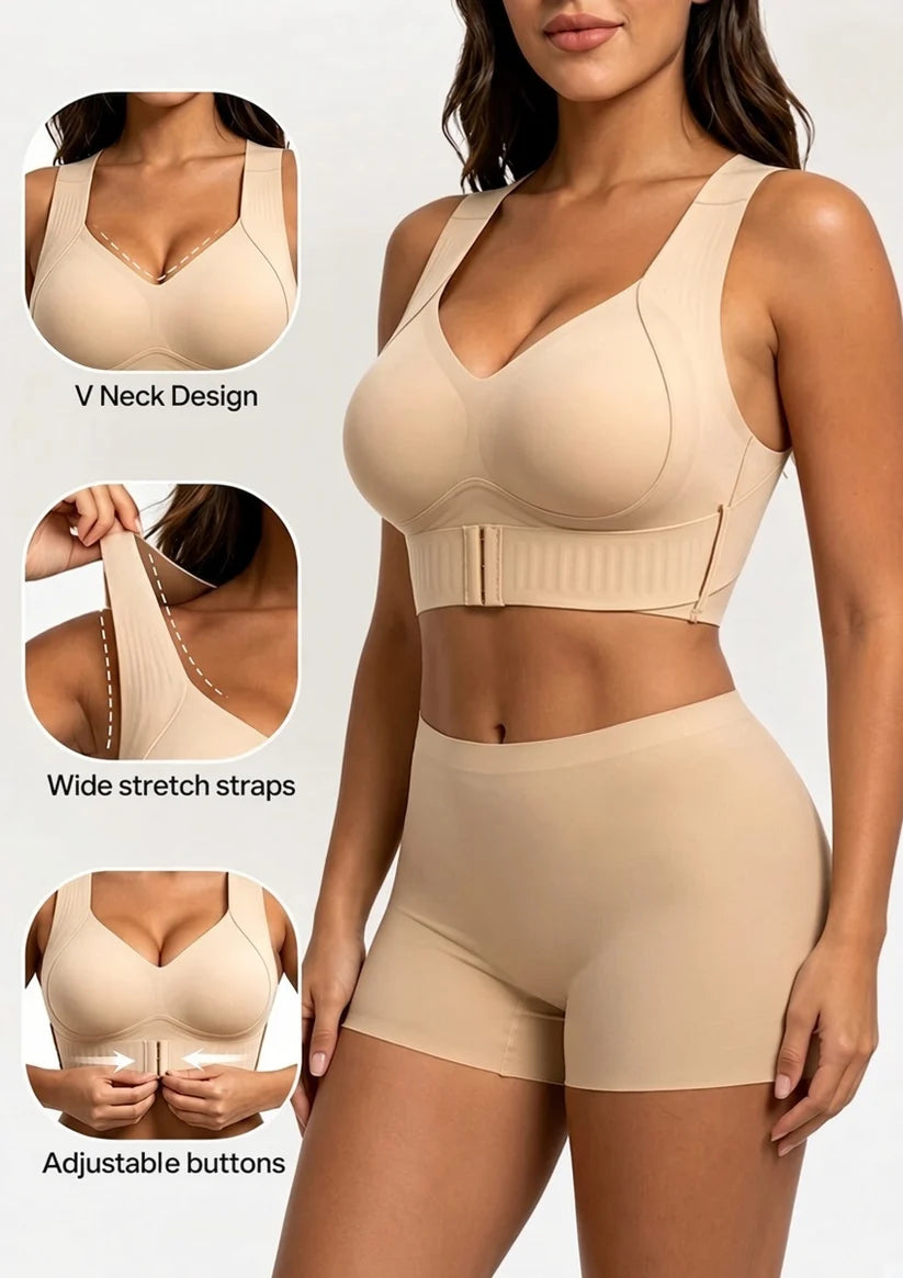 Front Closure Wireless Support Bra