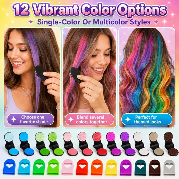 12-Color Hair Chalk Set
