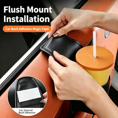 Slim Leather Car Door Organizer