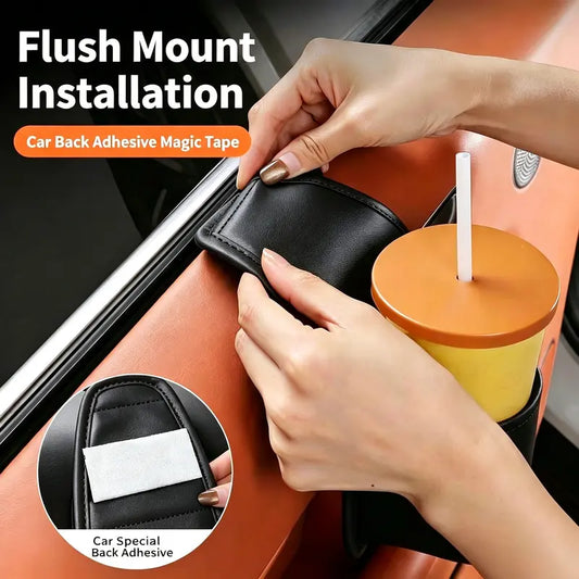 Slim Leather Car Door Organizer