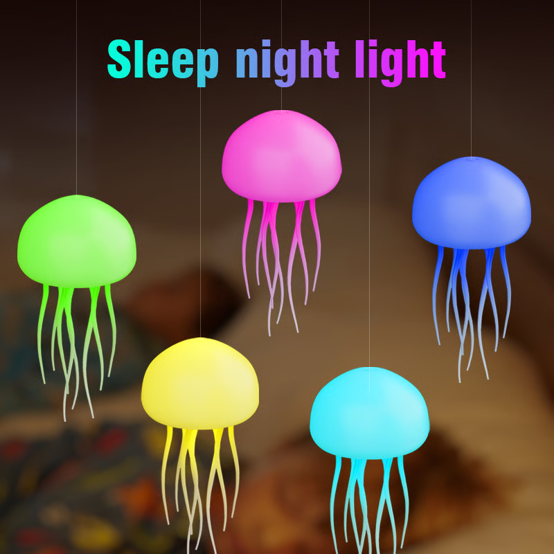 Smart Jellyfish Night Light with Voice Control, Animated Tentacles, and Color-Changing Glow