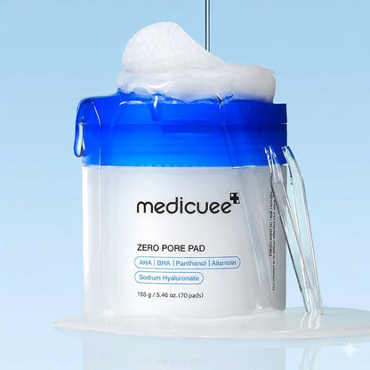 Medicuee Zero Pore Pad 2.0, Dual-Textured Facial Toner for Exfoliation and Pore Care
