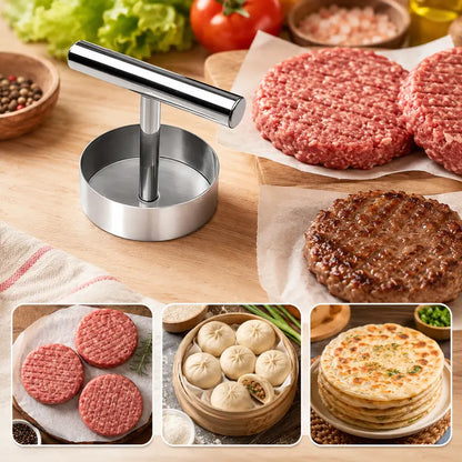 Stainless Steel Burger Patty Press – Uniform Patties Made Easy