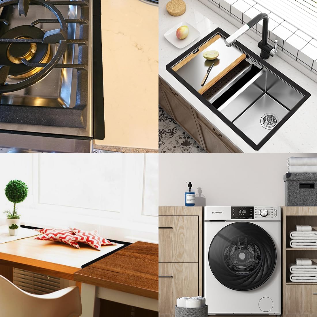 2 PCS Stainless Steel Gap Covers for Stove, Countertop, Washer & Sink ✓