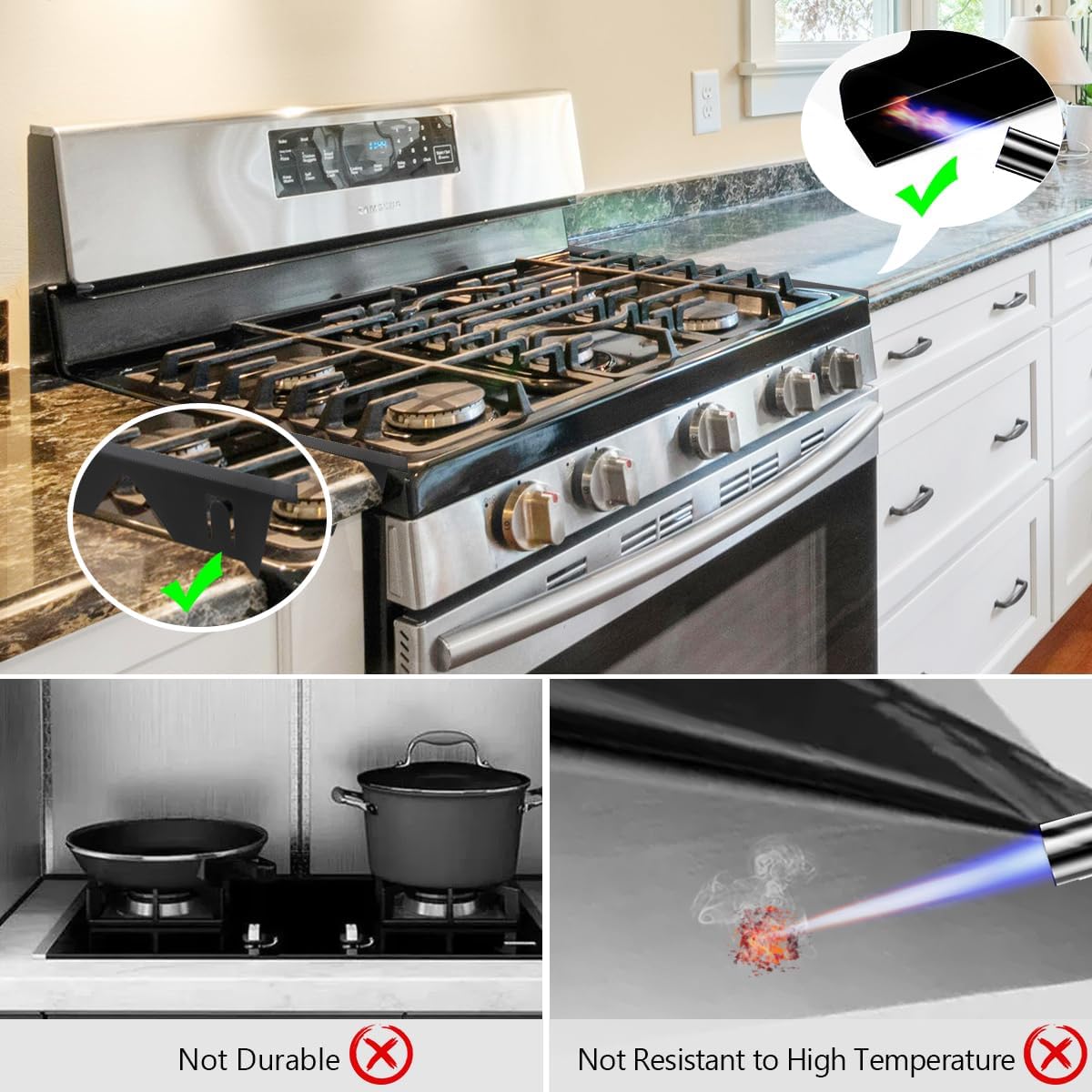 2 PCS Stainless Steel Gap Covers for Stove, Countertop, Washer & Sink ✓