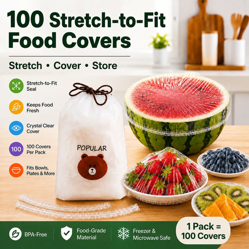 Elastic Food Covers – Extra 100-Pack