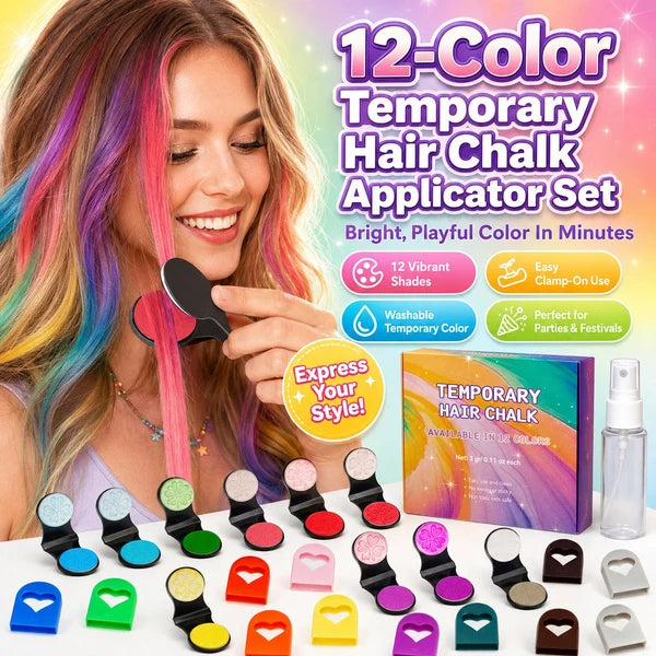 12-Color Hair Chalk Set