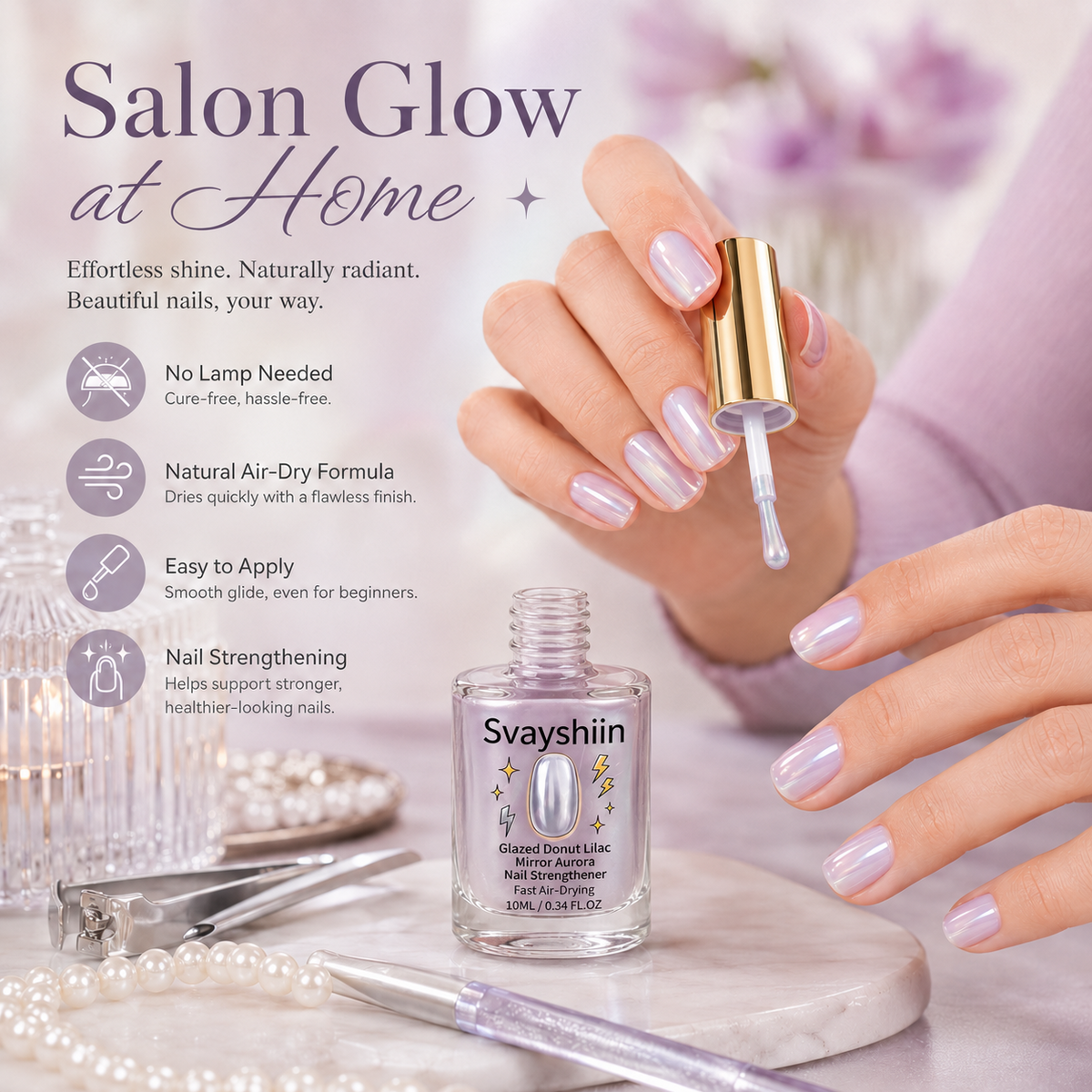 Glazed Donut Lilac Aurora Nail Strengthener
