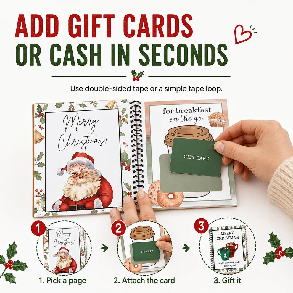 Christmas Gift Card Holder Book – DIY Spiral-Bound Holiday Gift Album