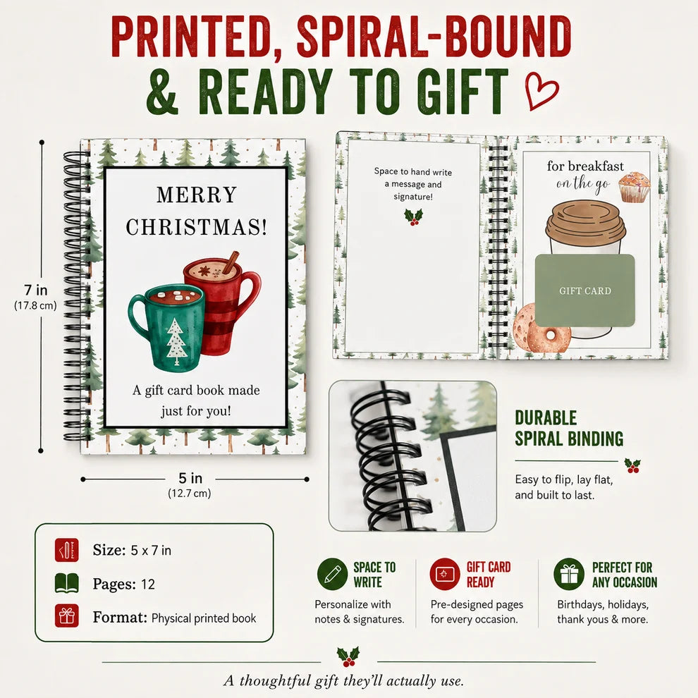 Christmas Gift Card Holder Book – DIY Spiral-Bound Holiday Gift Album