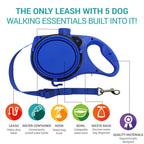 3-in-1 Dog Leash with Built-in Water Bottle, Collapsible Bowl & Poop Bag Dispenser🎒