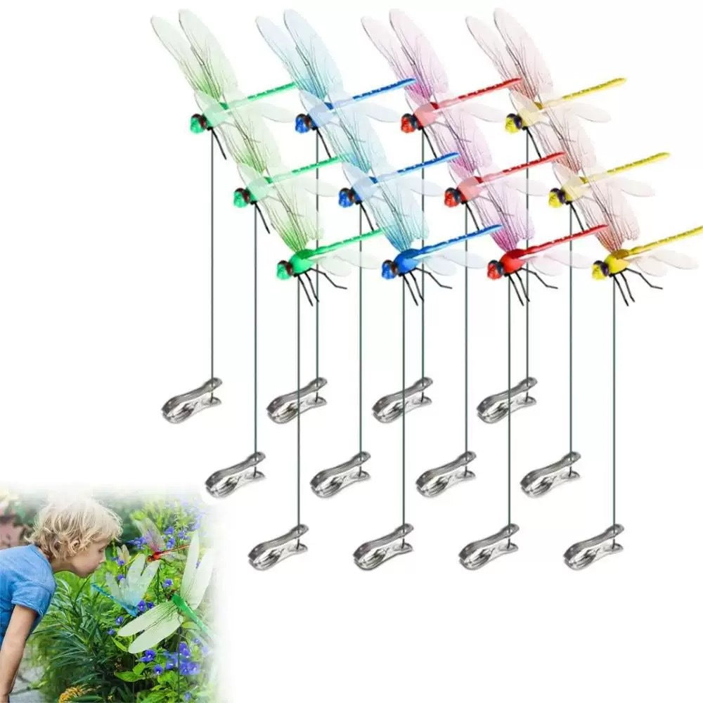 12-Piece Dragonfly Garden Clip Set