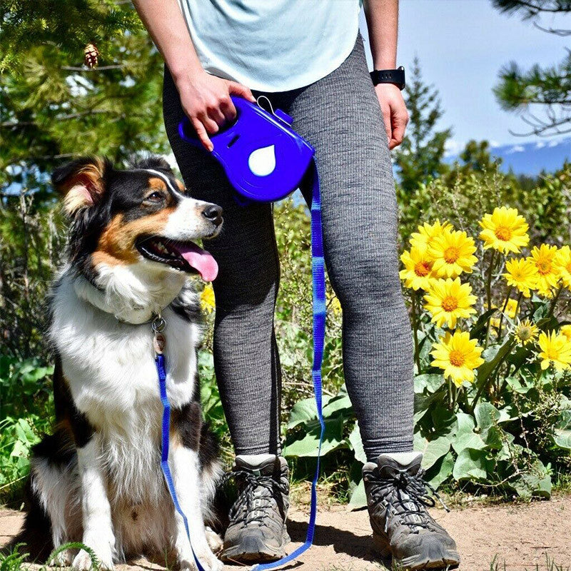 3-in-1 Dog Leash with Built-in Water Bottle, Collapsible Bowl & Poop Bag Dispenser🎒
