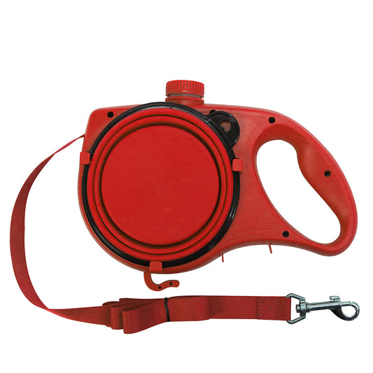 3-in-1 Dog Leash with Built-in Water Bottle, Collapsible Bowl & Poop Bag Dispenser