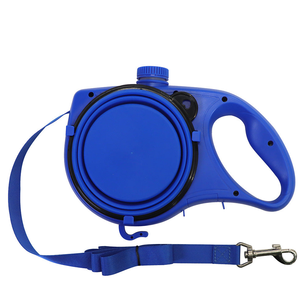 3-in-1 Dog Leash with Built-in Water Bottle, Collapsible Bowl & Poop Bag Dispenser