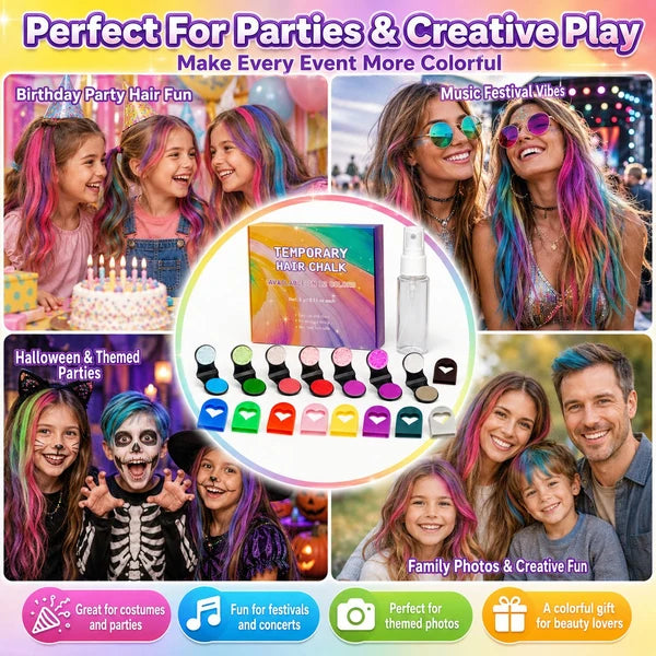 12-Color Hair Chalk Set