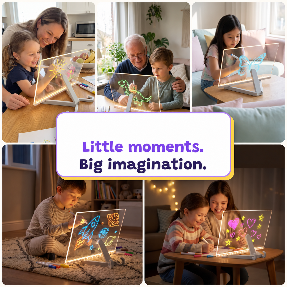 Light-up LED drawing board for kids