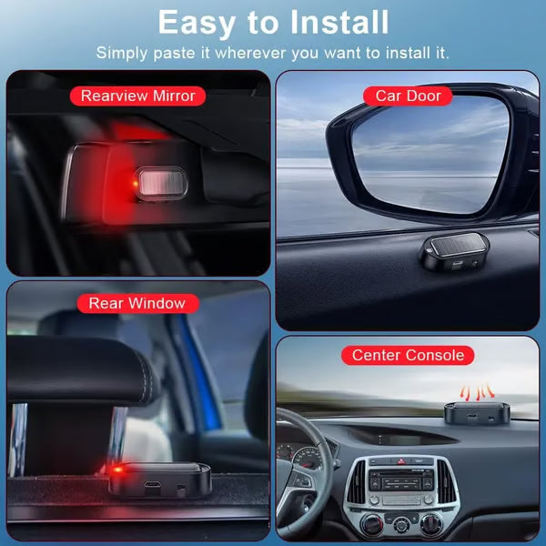 Solar Powered Fake Car Alarm Light, Auto Light Sensor LED Simulated Security Warning Flashing Light