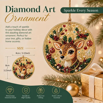 6-Piece DIY Wooden Christmas Diamond Painting Ornament Kit