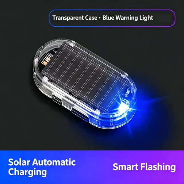 Solar Powered Fake Car Alarm Light, Auto Light Sensor LED Simulated Security Warning Flashing Light