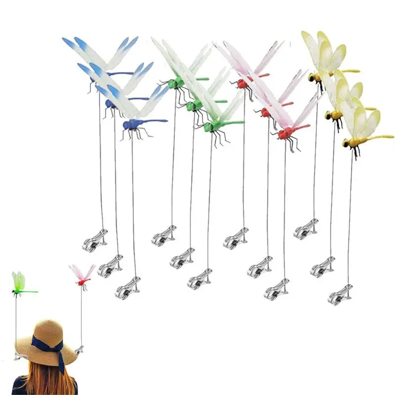 12-Piece Dragonfly Garden Clip Set