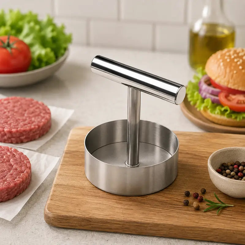 Stainless Steel Burger Patty Press – Uniform Patties Made Easy