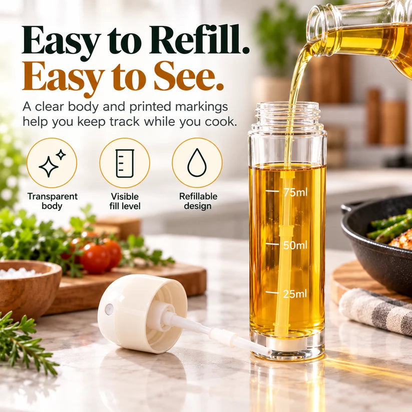 Refillable Oil Sprayer for Cooking – Fine Mist Olive Oil Mister for Air Fryer, Salad & BBQ